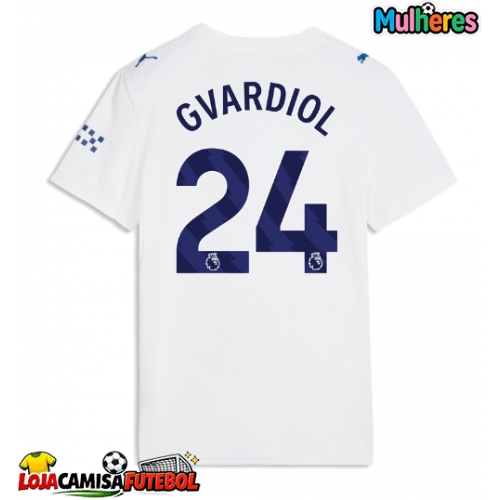 Camisa de Futebol Manchester City Josko Gvardiol #24 Equipamento Alternativo Mulheres 2026-27 Manga Curta